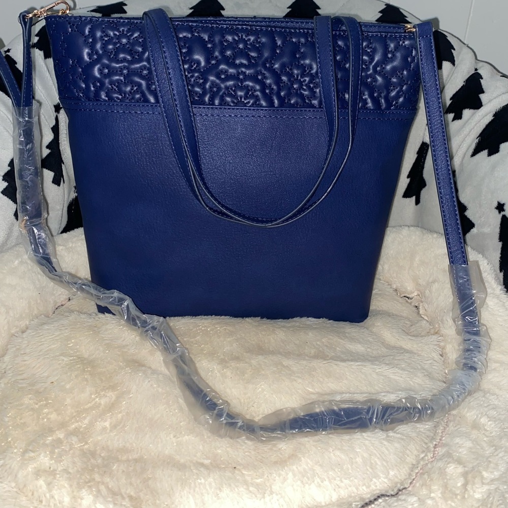 NWT Lauren Conrad Blue Small Tote w/ Crossbody